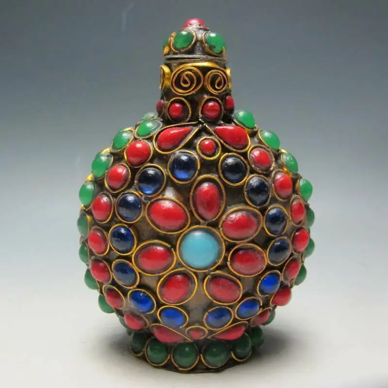 

Collection Exquisite Chinese TURQUOISE CORAL BEADS HANDMADE SNUFF BOTTLE RARE