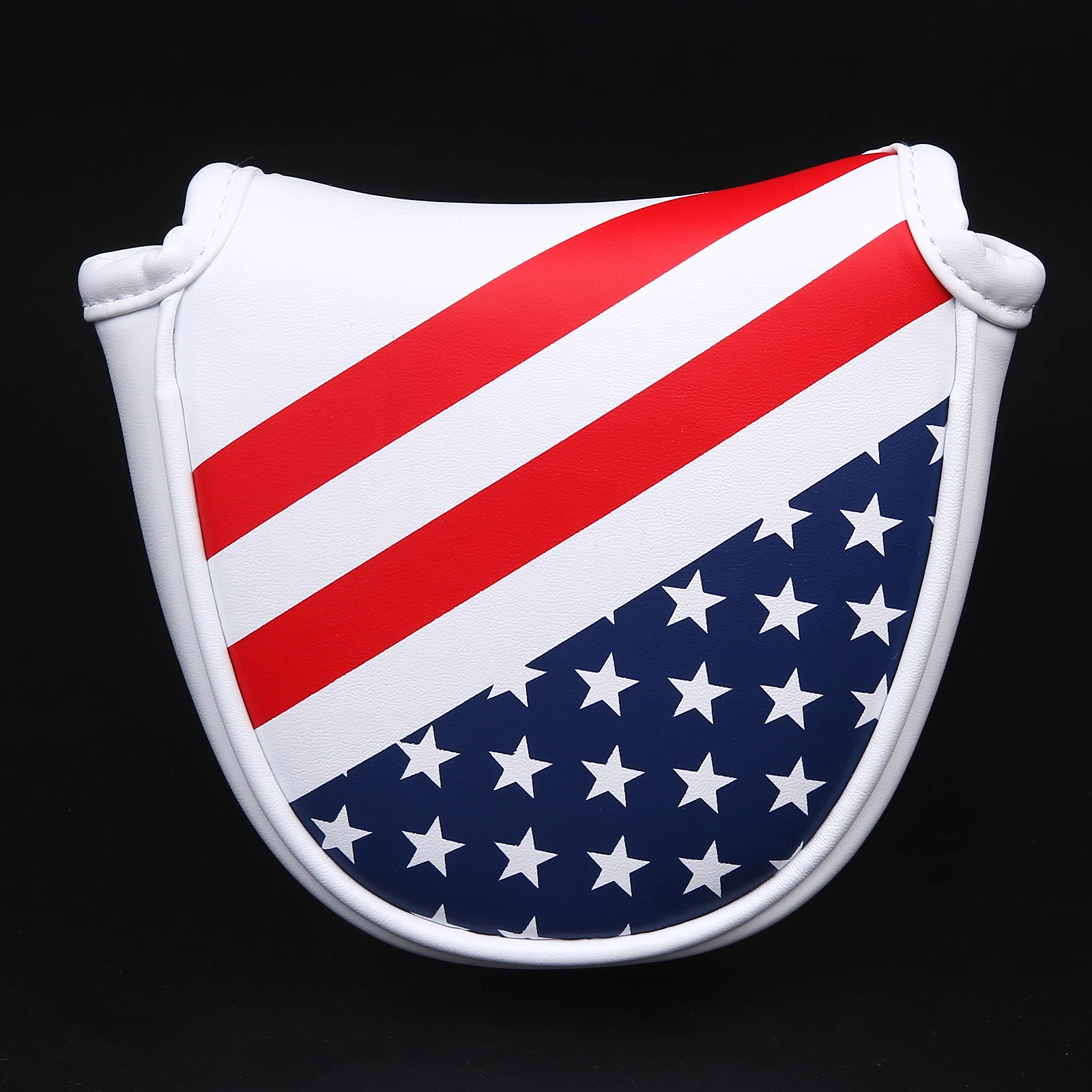 Golf Mallet Headcover Putter Cover for Center-shaft Putter Club USA Flag Style Magnetic Closure