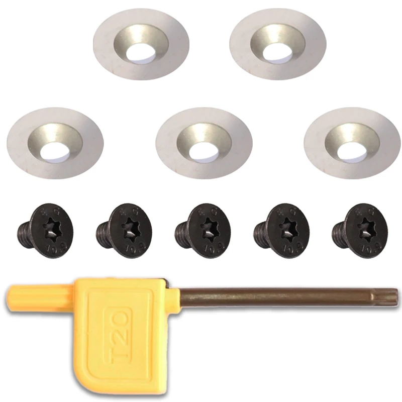 18Mm รอบคาร์ไบด์แทรก Cutters มีดเปลี่ยนเหมาะสำหรับ DIY เครื่องกลึงไม้ Finisher Hollower เครื่องมือ1Pcs