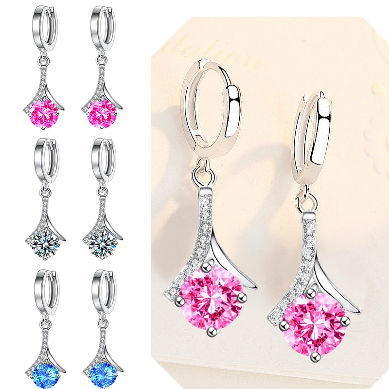 

MEETSOFT модная женская красочная Геометрическая Пряжка из стерлингового серебра 925 пробы, милые ювелирные украшения, Прямая поставка