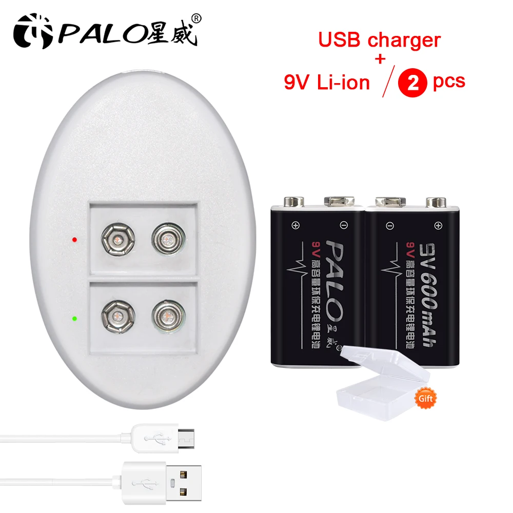 

9v lithium rechargeable battery with led smart charger for 9v li ion lithium rechargeable battery