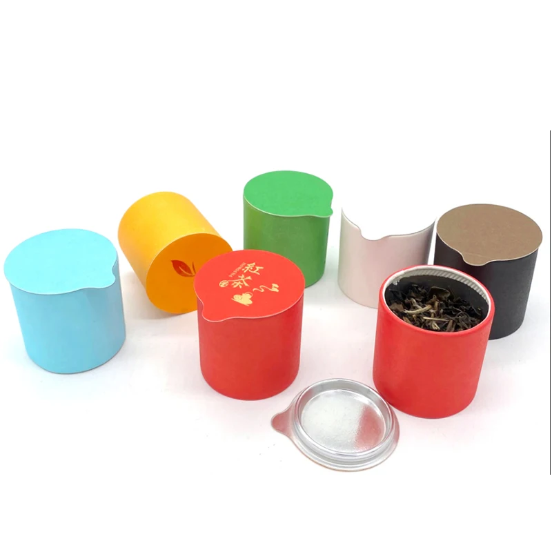 Food Grade Canister for Powder, Small Paper Tube, Tea Package Bubble Pot Can Take the Lid Off Multiple Colors, 100 PCs/Lot