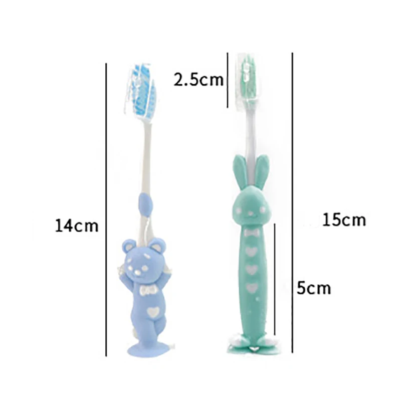 4Pcs/set Cute Cartoon Toothbrush for Children Bamboo Charcoal Short Handle Children\'s Toothbrush Baby Teeth Care