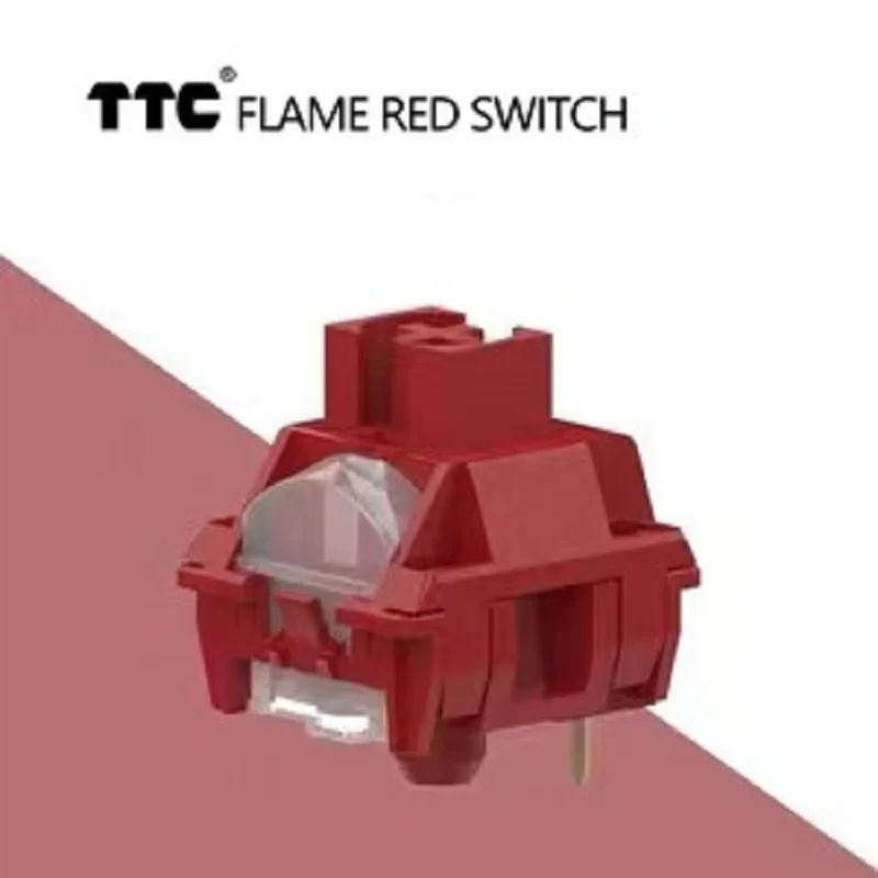 

TTC Flame Red Switch Mechanical Keyboard Linear 3 Pins 45g Gold Contact with Collect Backlight Mirrow 24.5mm Spring Game GK61