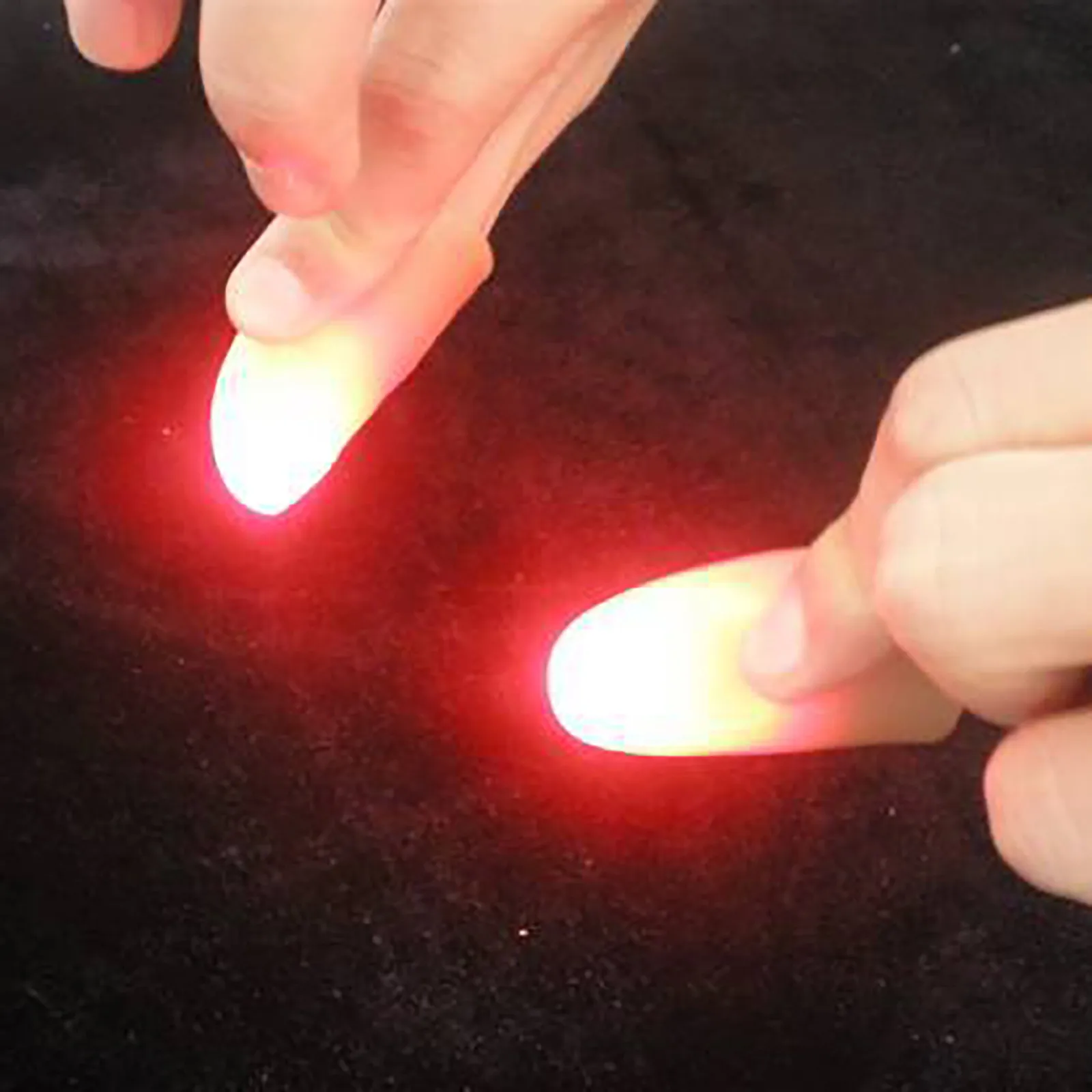 Two LED rings light up magic finger flash close up finger magic light up finger cover novelty toy magic toy magic finger light