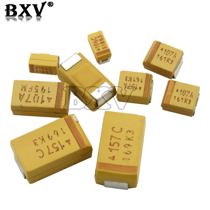 10PCS A B C D Type Tantalum Capacitor 100UF 150UF 220UF 330UF 470UF 680UF 6V 6.3V 10V 16V 25V 35V 50V 4.7/6.8/10/15/22/33/47UF