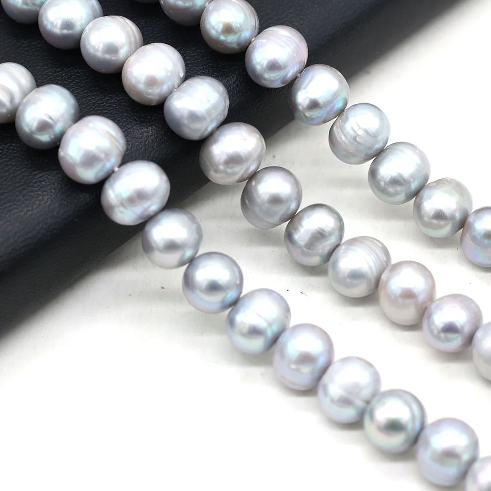 

100%Natural Freshwater Grey Pearl Oval Loose Pearls Beads For Jewelry Making DIY Charms Bracelet Necklace Earring Accessories