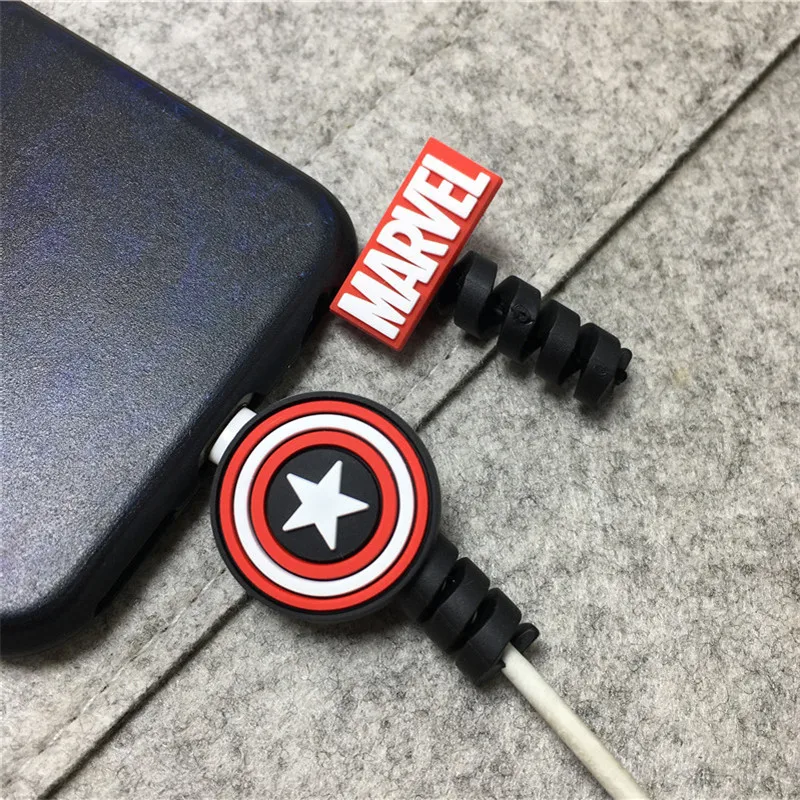 1pcs MINISO MARVEL USB Cable Protector Management Data Line Organizer Clip Protetor De Cabo Cable Protector For iPhone Android
