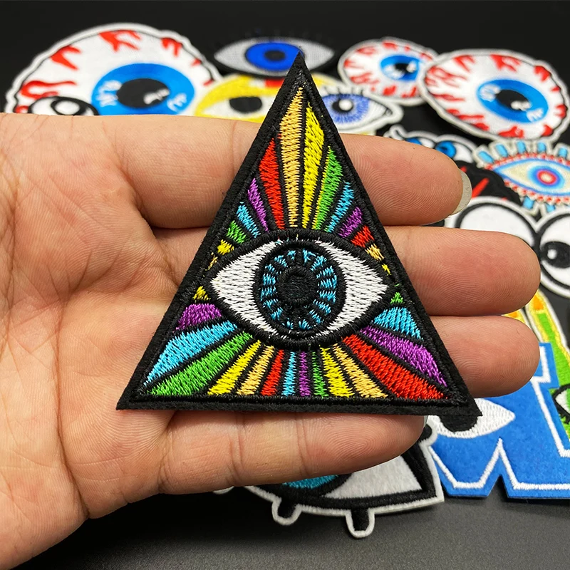 23PCS/Lot eyes eyeball Clothes Patch badges iron on Punk Embroidery for Clothes Stickers Garment Accessories