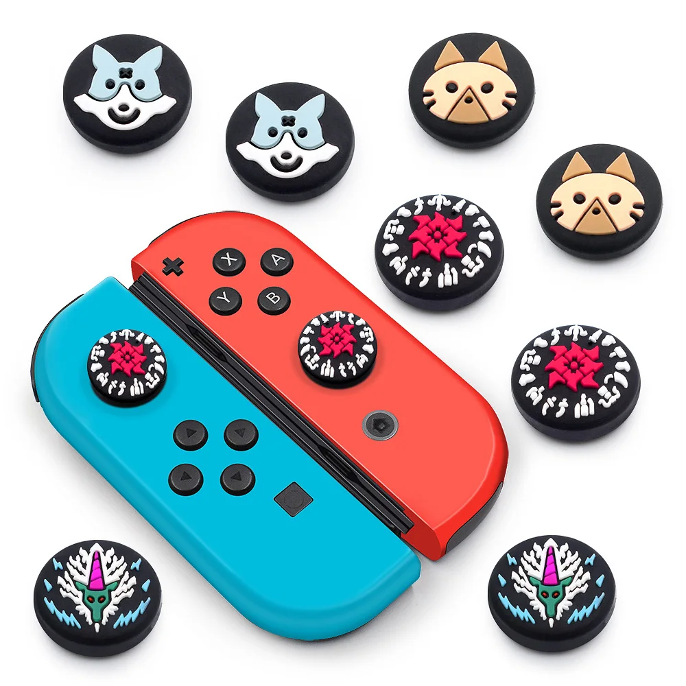 Thumb Stick Grip Cap Joycon Joystick Cover protettiva per Monster Hunter RISE Switch Oled Joy-Con NS Lite Thumbstick Case