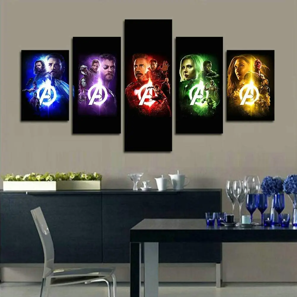 Marvel Anime Captain America Iron Man Avengers Poster Painting Canvas Print On Wall Art Picture For Kids Living Room Home Decor