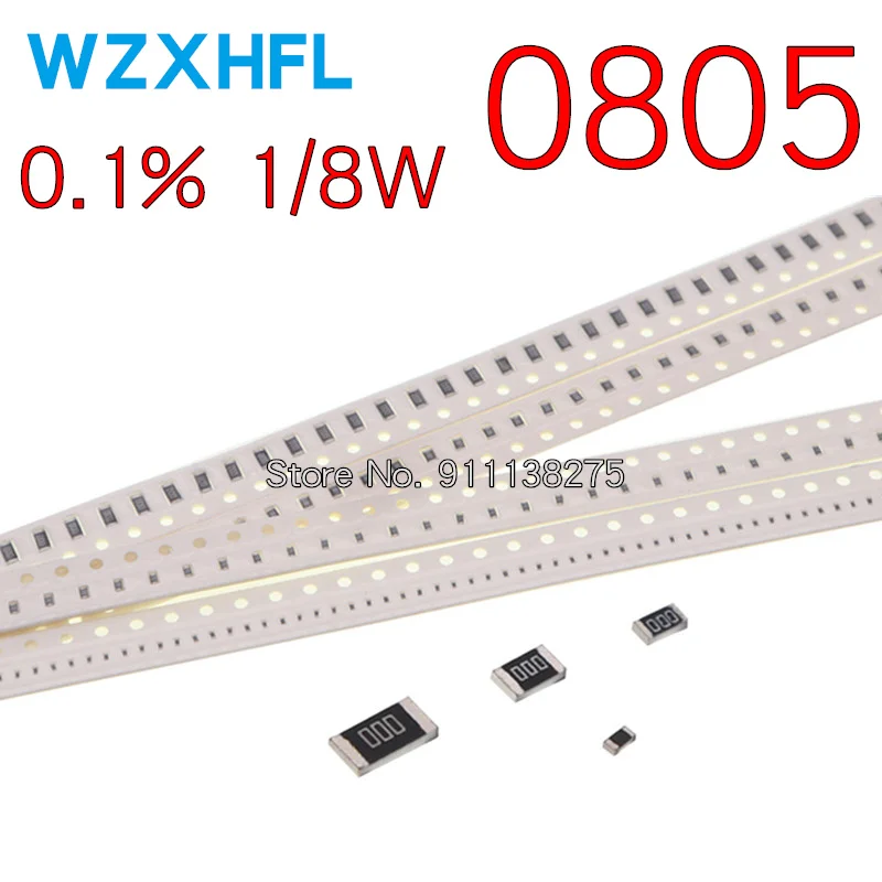 

50pcs/lot 0805 0.1% 0.001 1/8W High precision fil Chip 32.4KR-1MR 47.5K 100K 127K 147K 220K 316K 330K 470K 976K Resistor ohm Ω