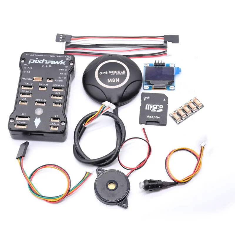 

Pixhawk PX4 PIX 2.4.8 32 Bit Flight Controller w/ 4G SD Safety Switch Buzzer M8NGPS+OLED module +I2C