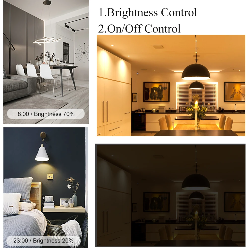 Zigbee Dimmer 220V Switch,Tuya Smart Light Switch Module,Brightness Controller,Wireless Voice Remote Control with Alexa,Google