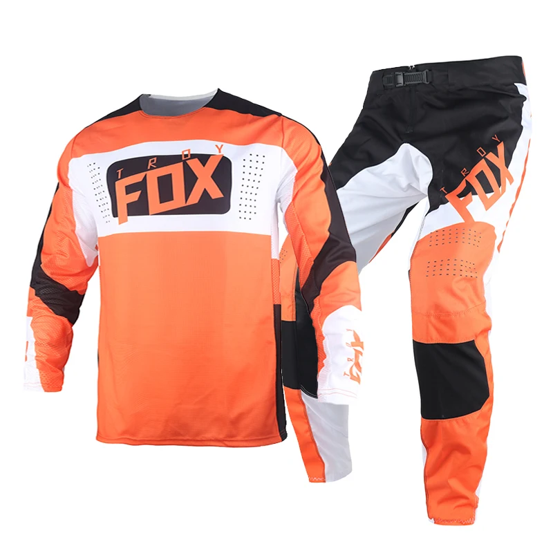 

360 Mirer Gear Set Troy Fox 2022 Combo Motocross Jersey Pants Men BMX MX Dirt Bike Offroad Kits Moto Adult Orange Suit