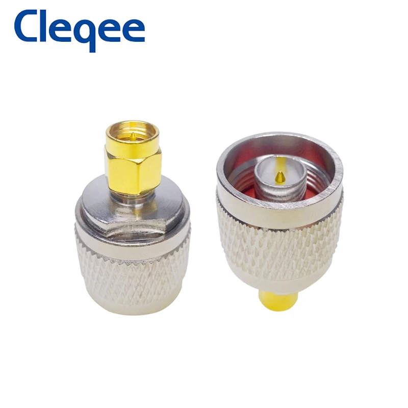 Cleqee 2PCS Hohe Qualität Kupfer RF Coax N stecker auf SMA stecker Koaxial SMA auf N Stecker Adapter