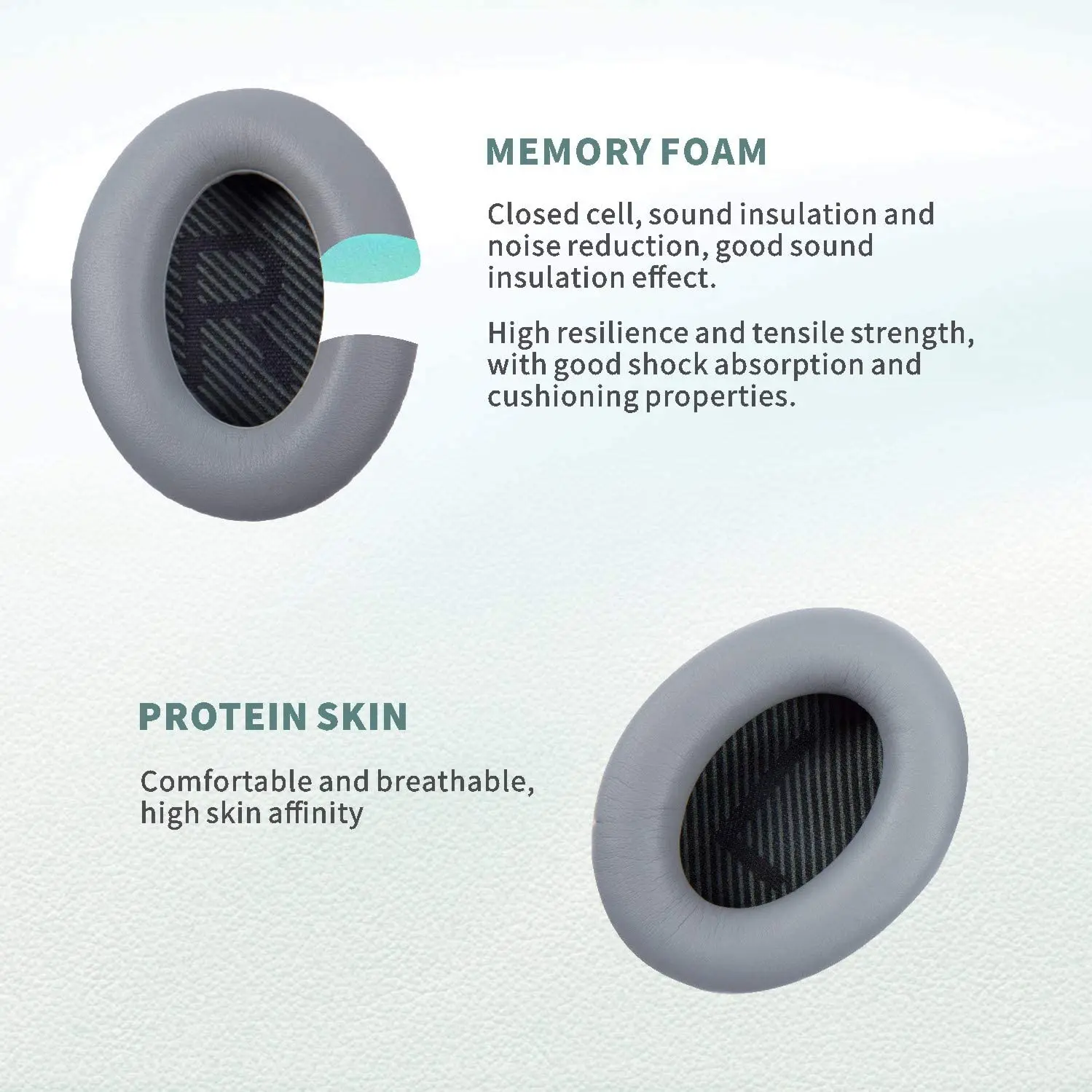 Сменные амбушюры qc35 для наушников Bose Calm Comfort 35, совместимы с тихим чехлом Comfort 35 ii (серый)