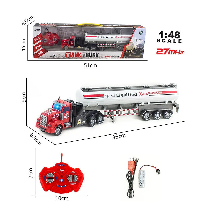 RC Engineering Vehicle Remote Control Construction Truck Heavy Transport Dump Dumper Transporter Container Car Toys for Boys Kid