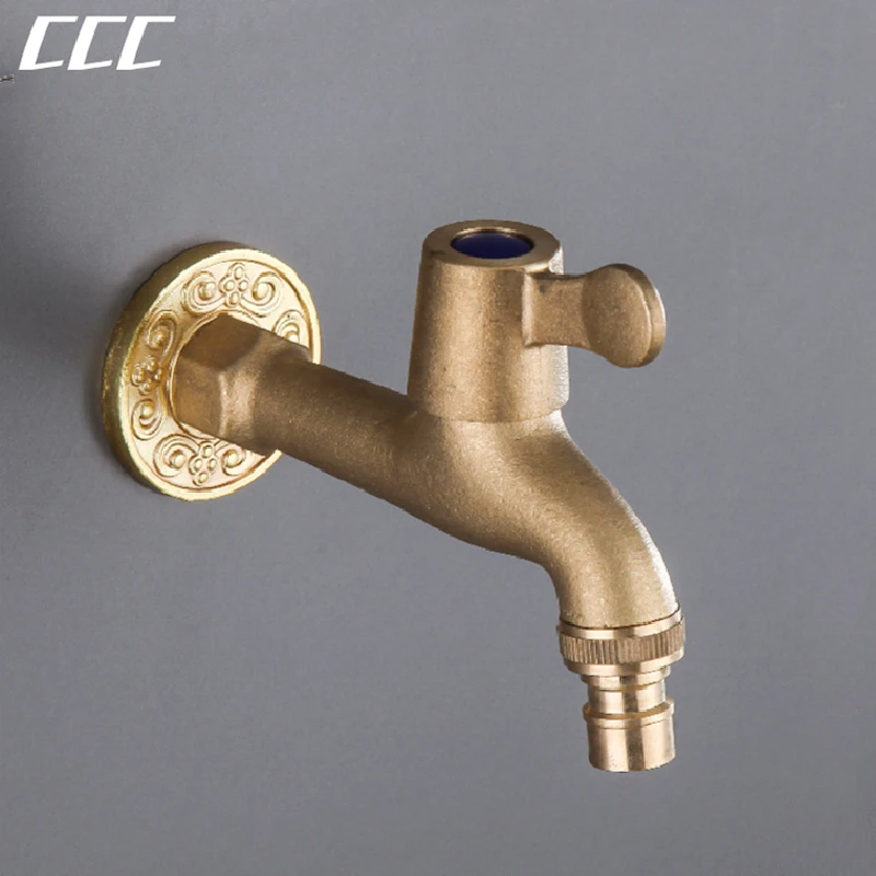 

CCC латунный ретро-смеситель настенный одиночный холодный уличный садовый стиральная машина специальная швабра раковина для бассейна быстро открывающийся смеситель