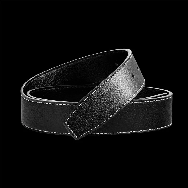 New Luxury Brand Belts for Men High Quality Pin Buckle Male Strap Genuine Leather Waistband Ceinture Men's No Buckle 3.3cm Belt