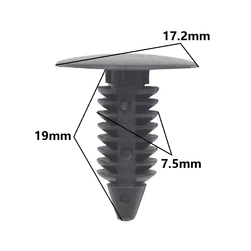 50Pcs Gray Black Plastic Push Rivets Fasteners New For Car Auto Bumper Fender