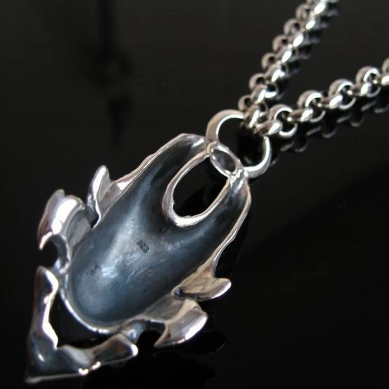 BOCAI Trendy S925 Pure Silver Gothpunk Style Rock and Hip Hop Personality Syncronisation Werewolf Pendant Fashiom Man Necklace