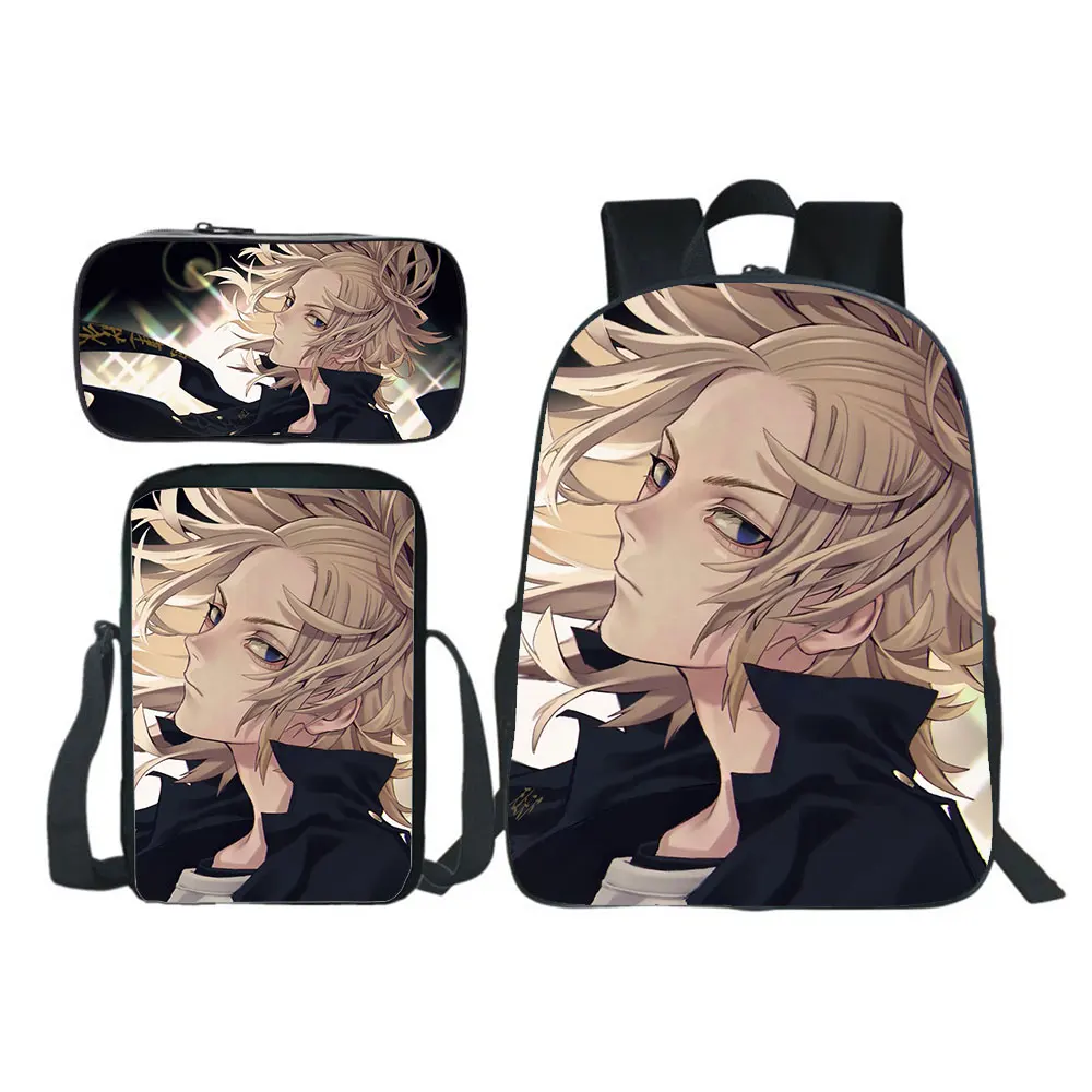 Anime nuevo Tokio Revengers mochila Harajuku niños niñas mochila 3 uds Set niños mochila escolar para libros suministros Mochilas