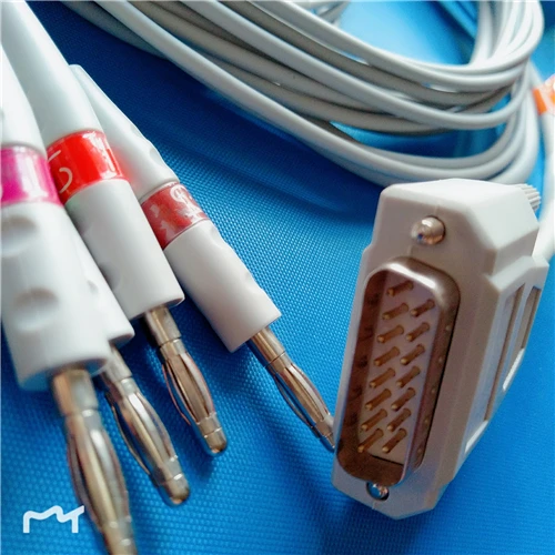 Compatible with EDAN SE-1/SE-3/SE-601A EKG Machine the One-piece 10 lead ECG cable and 4.0 Banana leadwires