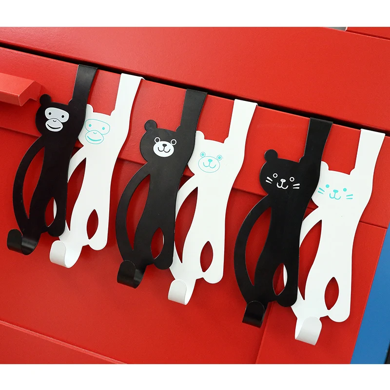 Creative Multifunctional Animal Door-back Hook Coat Hanger Seamless Nail-Free Kitchen Cabinet Metal