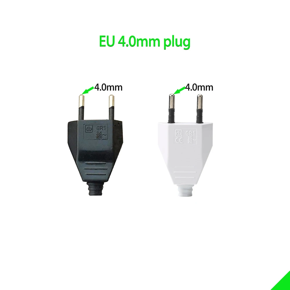 4.0mm EU Male Female Butt VDE Power Cord Plug Power socket Europ EU plug Light-fixture 2 core Connection Plug.