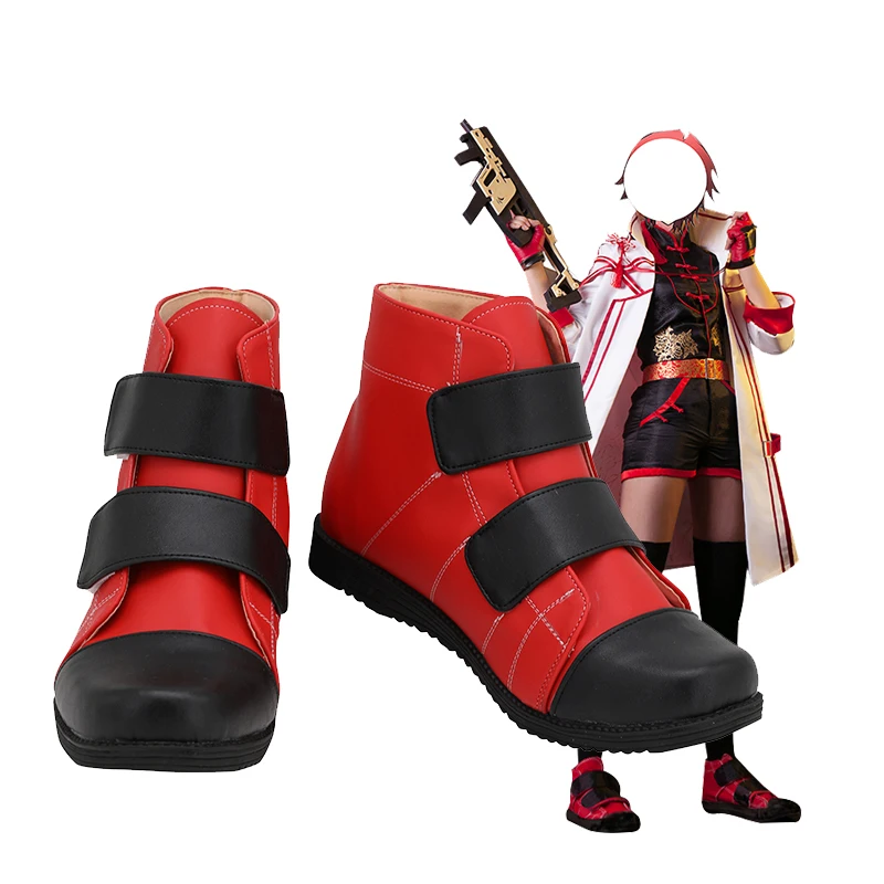 

Game Arknights EXUSIAI Mostima Cosplay Boots Red Leather Shoes Custom Made Any Size