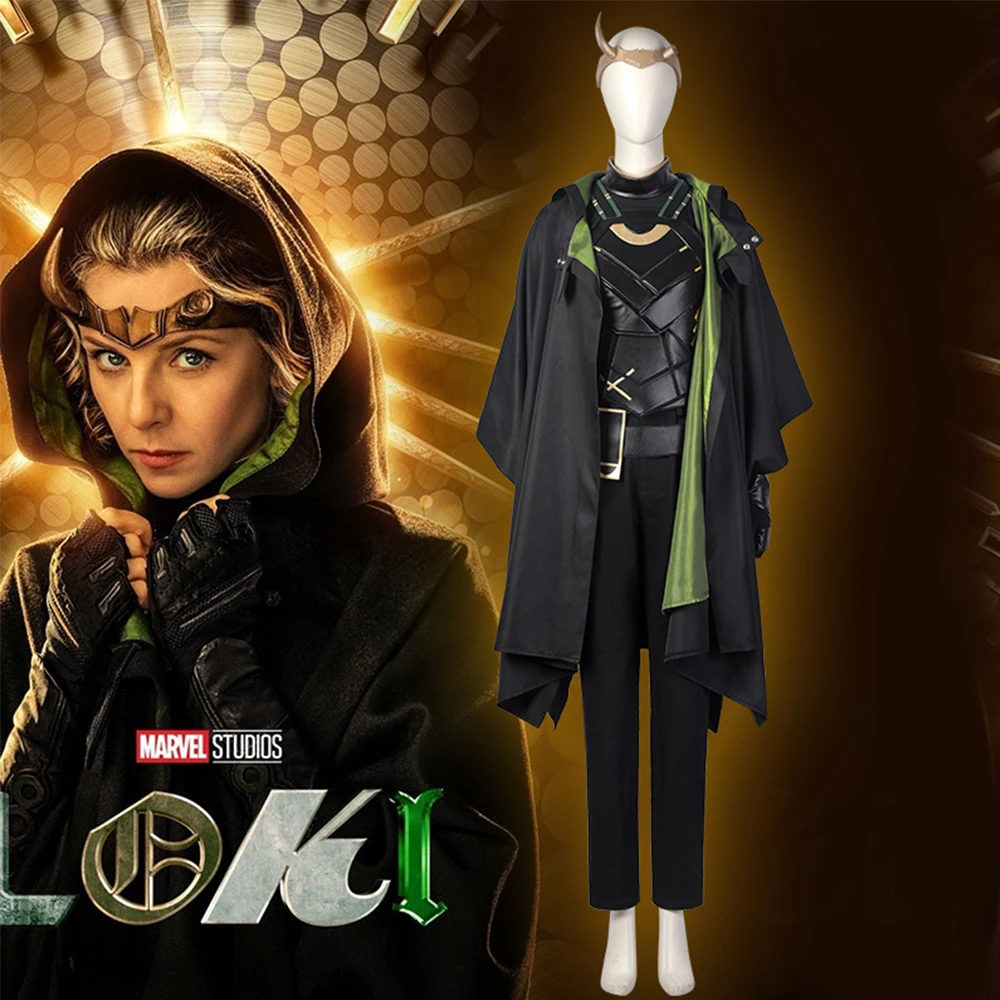 Novidade roupa de cosplay garotas loki dia das bruxas uma estação sylvie roupa de superheroine o conjunto de batalha