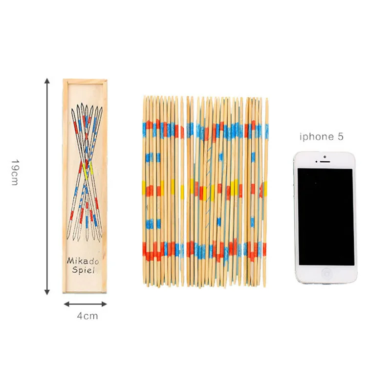 Hot Baby Educational Wooden Traditional Mikado Spiel Pick Up Sticks With Box Kids Funny Learning Game Toys Gift New Sale