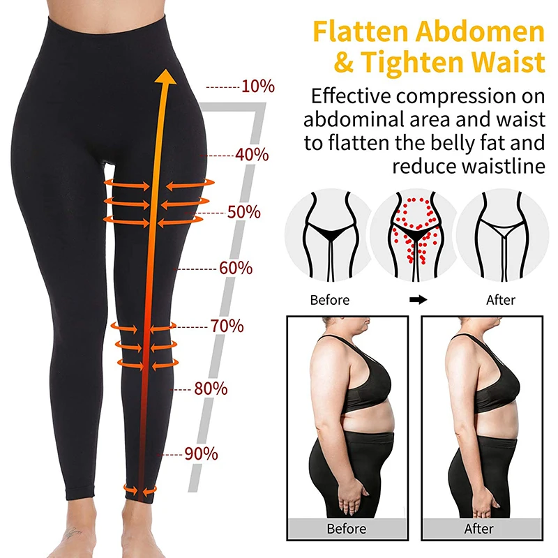 Leg Slimming Compression Leggings for Women Tummy Control Butt Lifting Shapewear High Waist Thigh Slimmer Body Shaper Pant