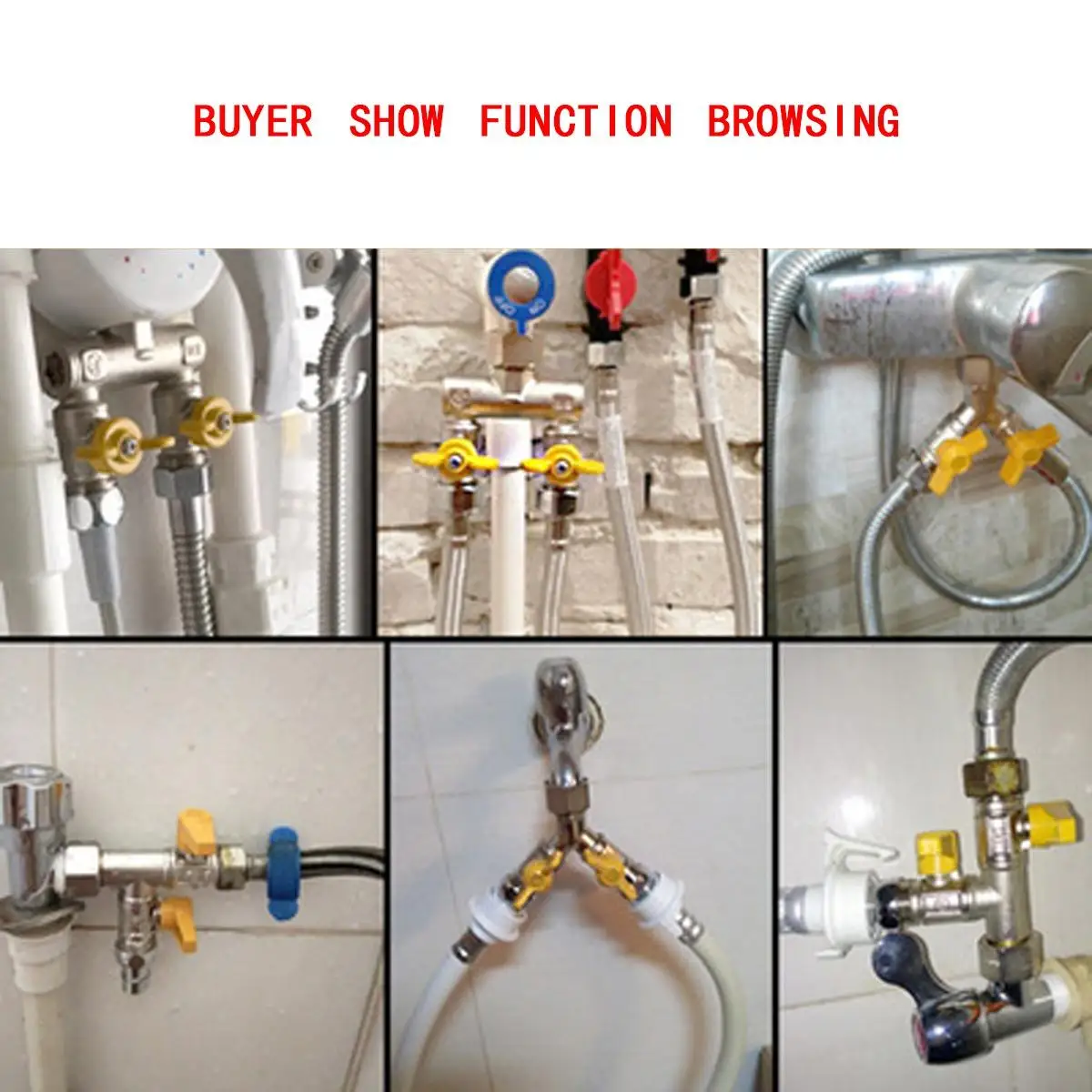 DN15 Tee Type Shape Natural Gas Valve Hot Water Ball Rotatable Interface Combinations Home Garden