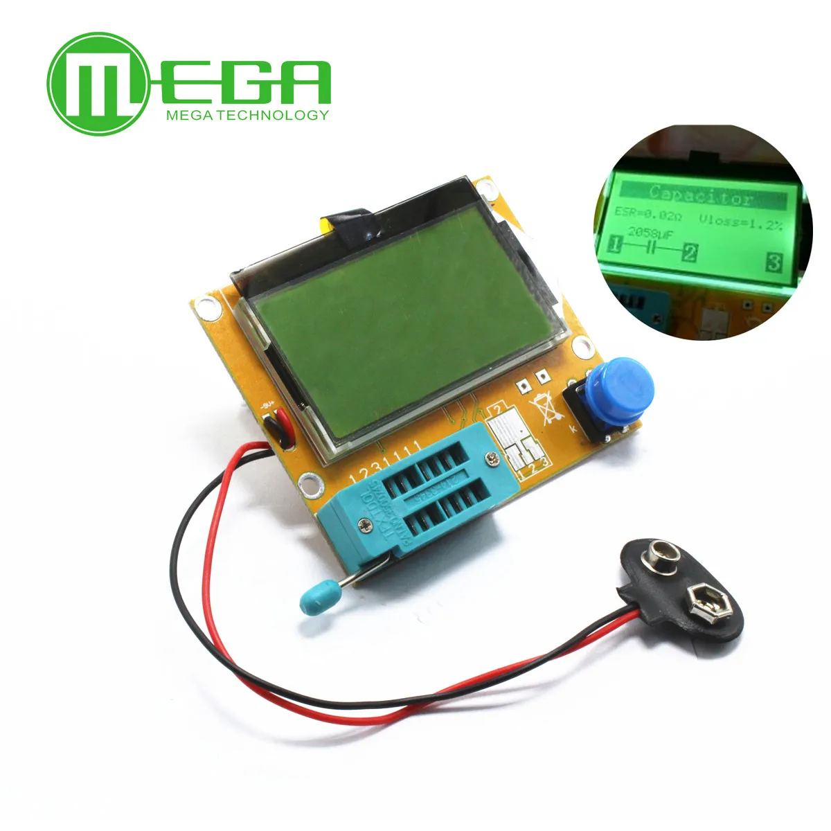 1 sztuk LCR-T4 Mega328 Tester próbnik elektroniczny dioda trioda pojemność miernik parametru ESR MOS/PNP/NPN L/C/R dobrze działa