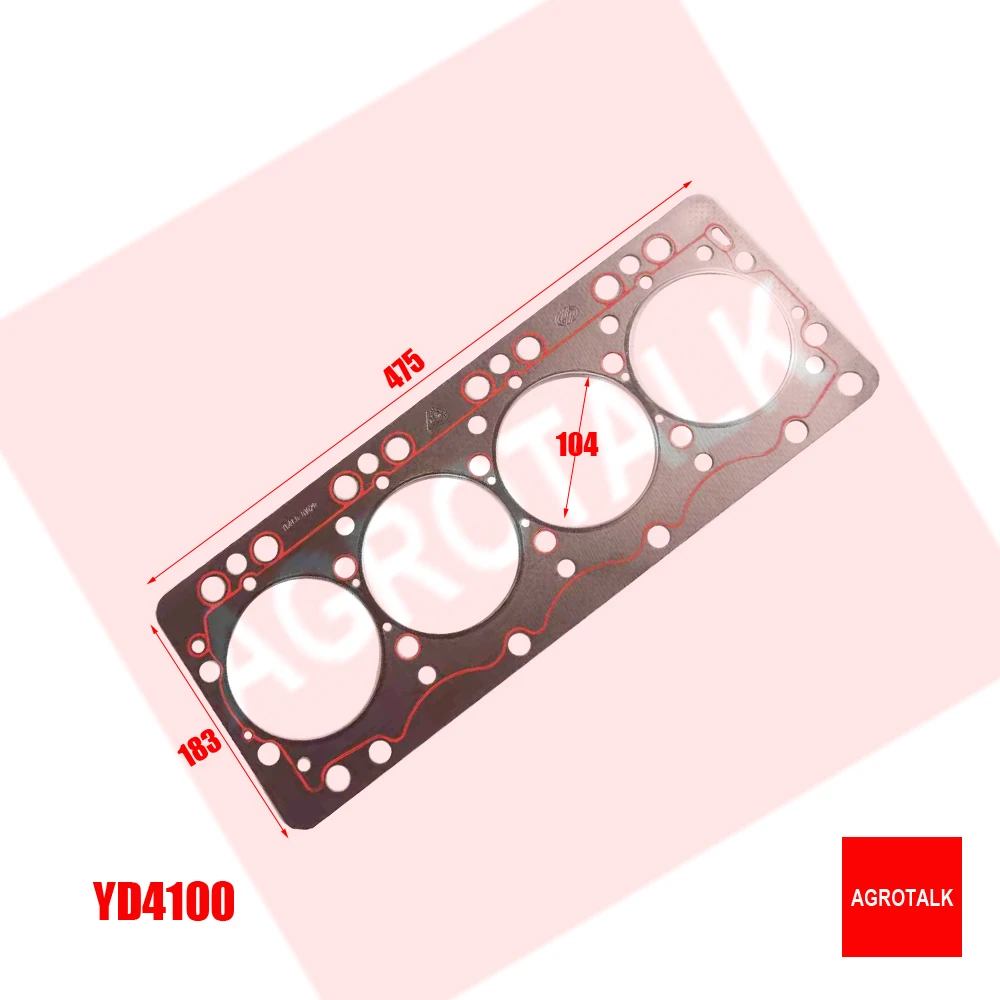 YD4100-01002 .. Head gasket for Yangdong YD4GZLD / YD4EZLD / YSD490 / Y495GP / YD4100 / Y4100Q / Y4102T / Y4102D / Y4105D