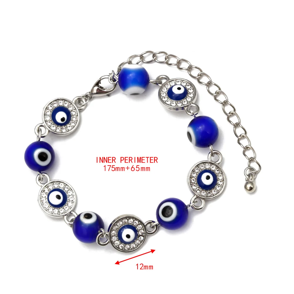 Meibeads Trendy Turkish Evil Eye Charm Blue Beads Bracelets Lucky Eye Match Bracelet For Women Handmade Glass Bracelet Jewelry