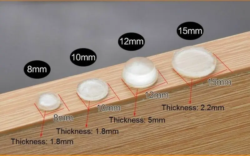 30-100PCS paraurti della porta dell'armadio di varie dimensioni di materiale siliconico per armadio da cucina ammortizzatore autoadesivo per tappo della porta