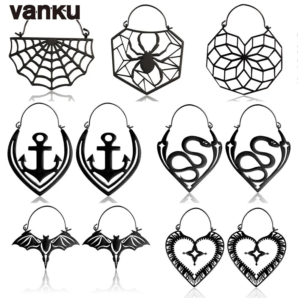 

Vanku 2 шт. новые модные туннели для ушей в форме паука, сердца, легкие ювелирные изделия, Вешалки Для Пирсинга Ушей, вилки для сережек из нержавеющей стали