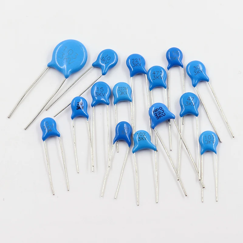20PCS High voltage Ceramic capacitor 3KV 2KV 1KV  5p 10P 15P 20P 22P 27P 30P 47P 56P 100P 220P 1NF 102 2.2NF 222  472 10nf 103