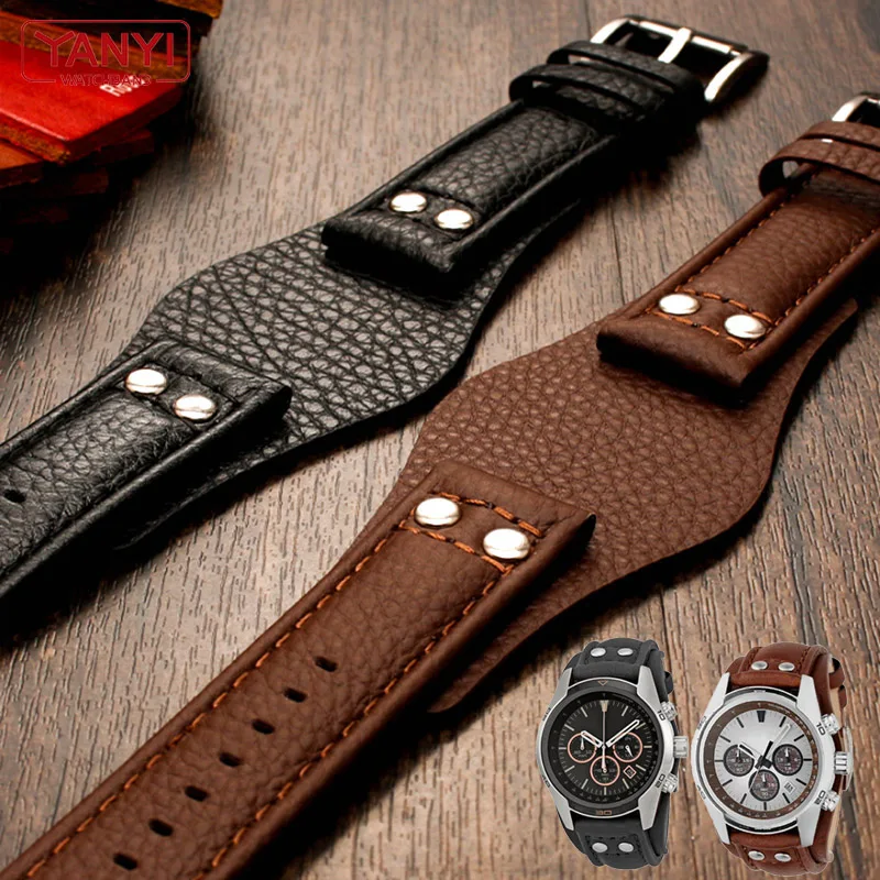 Genuine Leather Watchband 22mm strap With mat for fossil CH2891 CH3051 CH2564 CH2565 watch band handmade mens leather bracelet