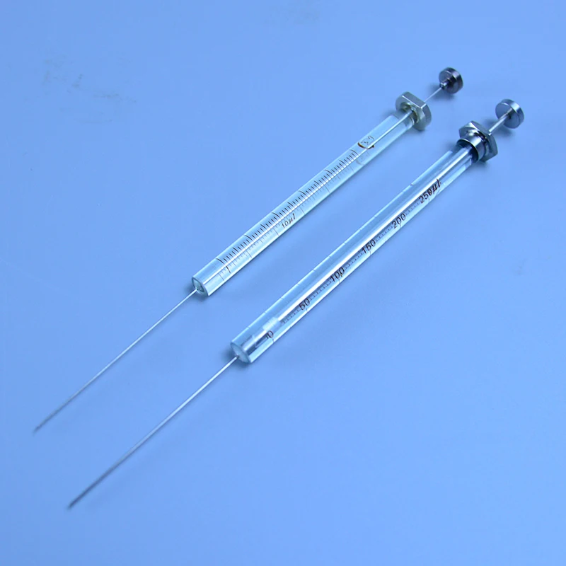 Imagem -02 - Agulha de Cabeça Afiada para Cromatógrafo Gasoso Micro Injector 0.5 10 25 50 100 250 500 1000ul da Seringa de Vidro