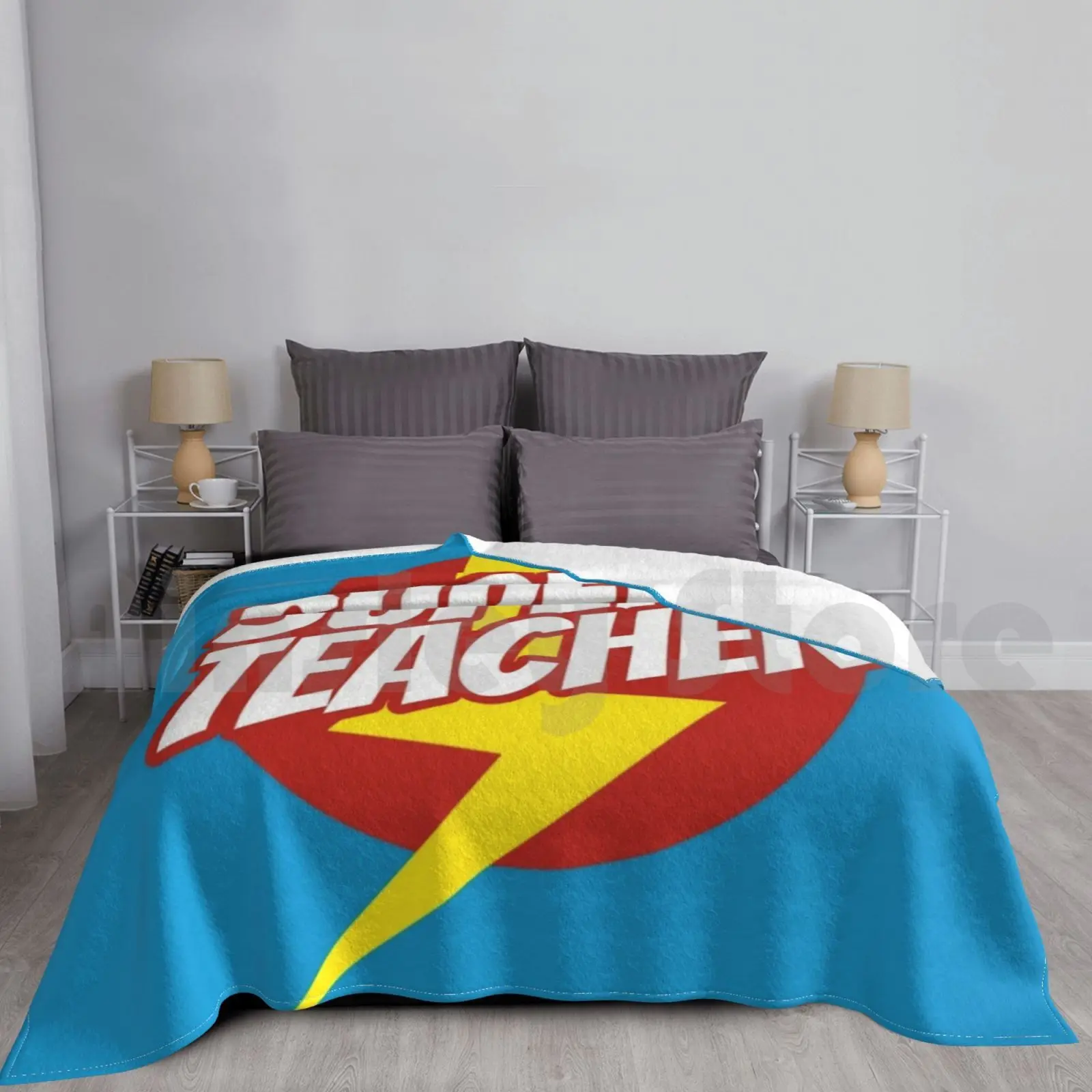 

Super Teacher-Funny Teacher Superhero Lightning Edition Blanket For Sofa Bed Travel Dance Teacher Yoga Teacher