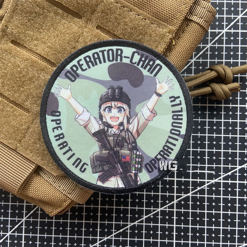 Gun Girl Tactical Heat Transfer Patch Arms Team Operator Chapter Two Dimensions Anime Pilot Military Badge For Clothes Backpack