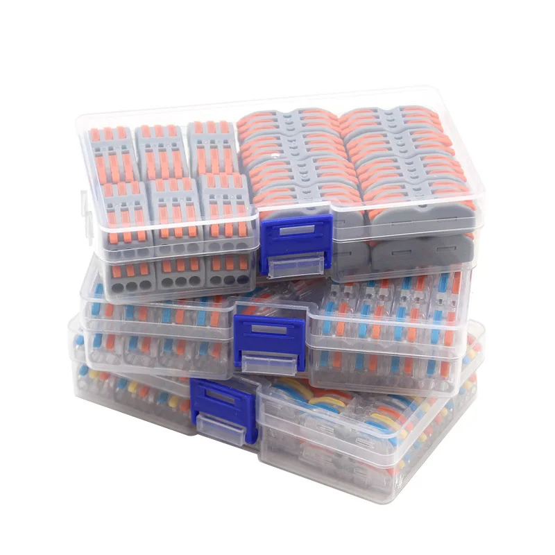 Złącze elektryczne Mini Wire w pudełku 222 LED Strip Lighting Szybkie złącza Uniwersalne kompaktowe listwy zaciskowe wtykowe