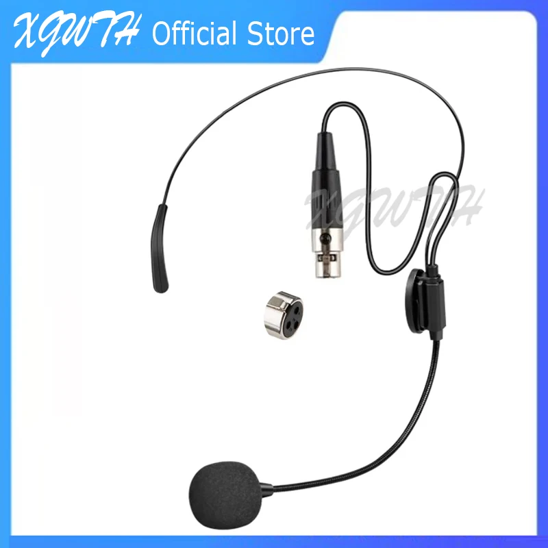 Dual Ear Head Headset Omnidirectional Microphone Headworn Mic For AKG Samson Wireless System Mini XLR 3PIN TA3F