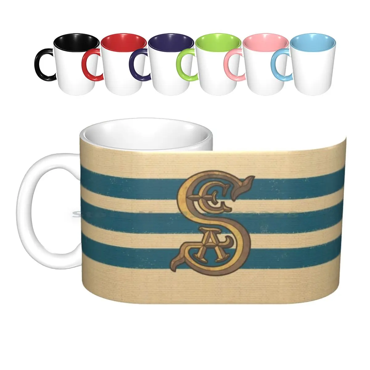 Society Of Explorers And Adventurers Blue Stripes Ceramic Mugs Coffee Cups Milk Tea Mug Sea Society Of Explorers And