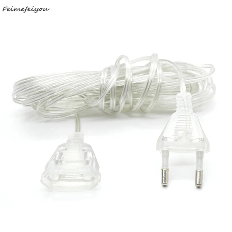 3m EU/US Plug Extension Cable For Home Decoration LED String Light Christmas Wedding Party Curtain Light Plug Extender Wire