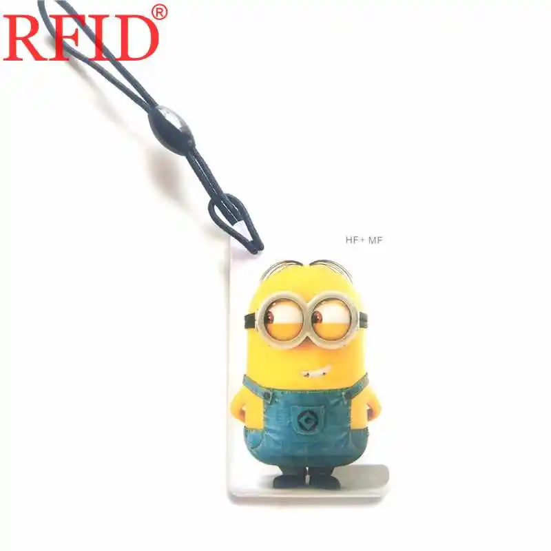 Dual Chip Frequency 13.56MHZ 125KHZ Changeable Rewritable UID + T5577 EM4305 RFID Card Rewrite 0 Block Keychain Access Control 1